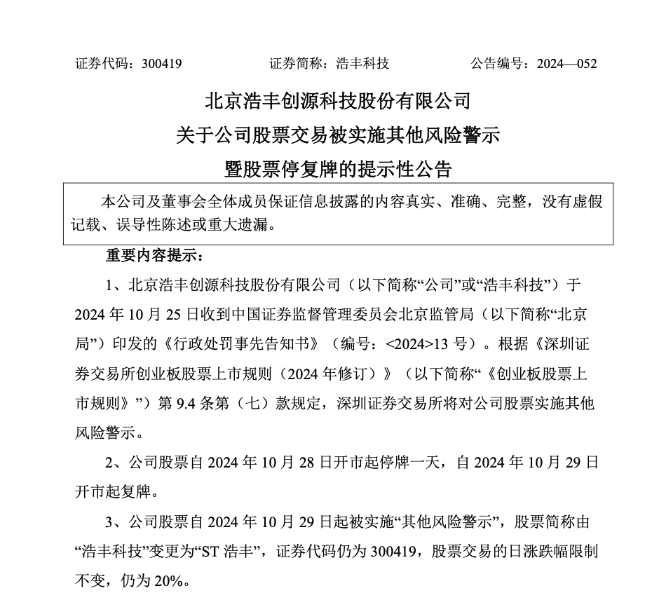 刚宣布！又一A股<strong></p>
<p>币风港</strong>，突被ST！明日停牌