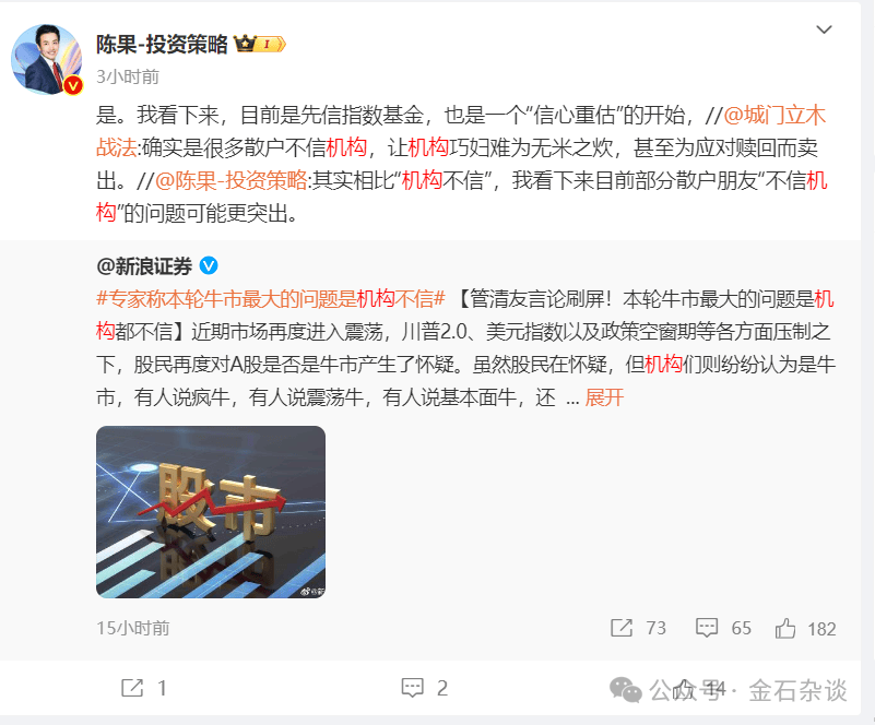 任泽平言论刷屏！据我多年研究<strong></p>
<p>炒币破产</strong>，A股已超出了经济学范畴...