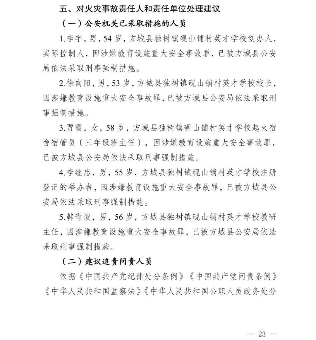 副市长、县委书记、县长、市教育局局长等25人被处理<strong></p>
<p>炒币看盘</strong>，方城县英才学校重大火灾事故问责名单公布
